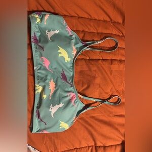 SHEIN Green Dinosaur Print Bikini Top
